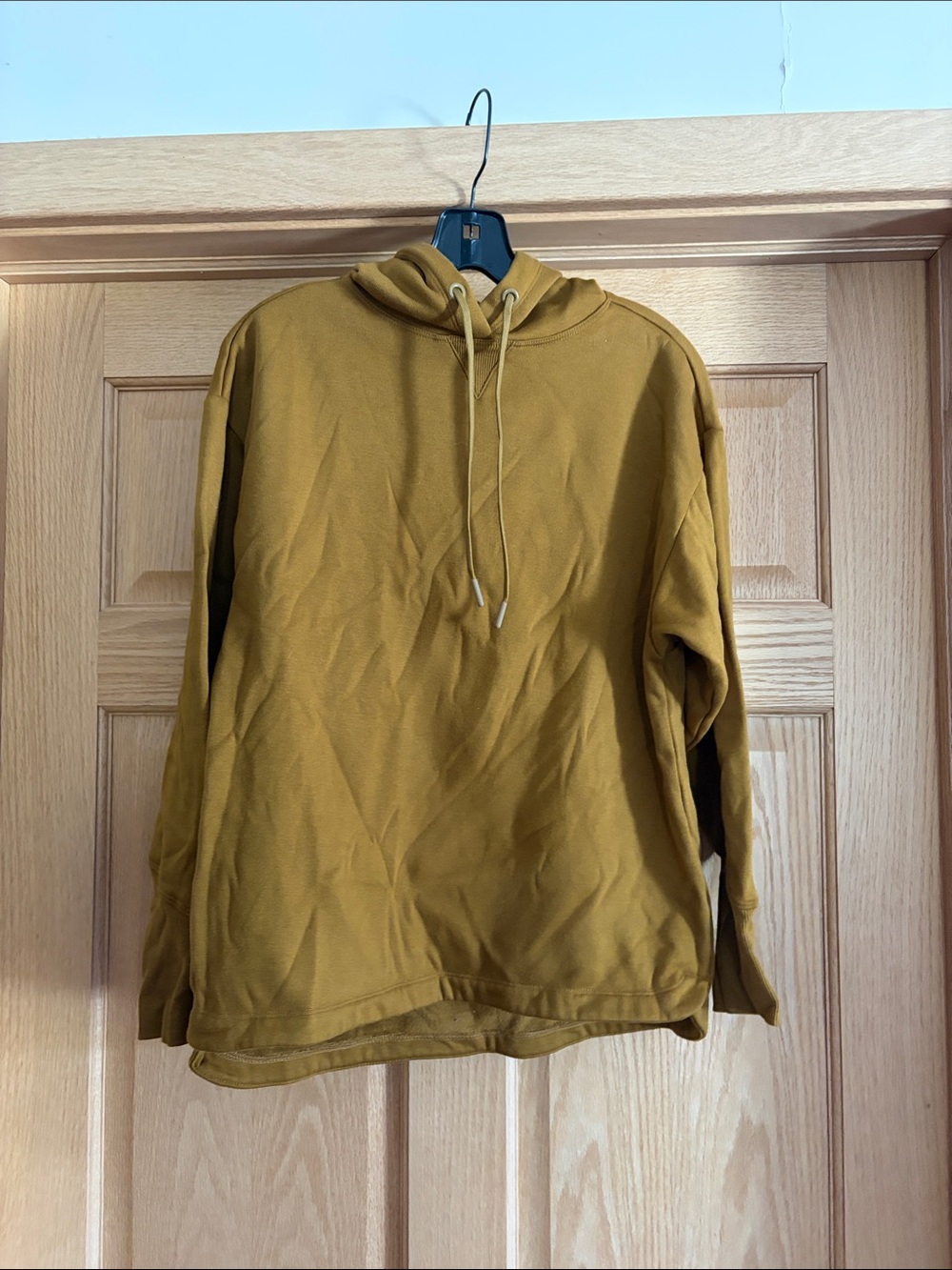 WomansHooded Pullover Sweatshirt - Mustard